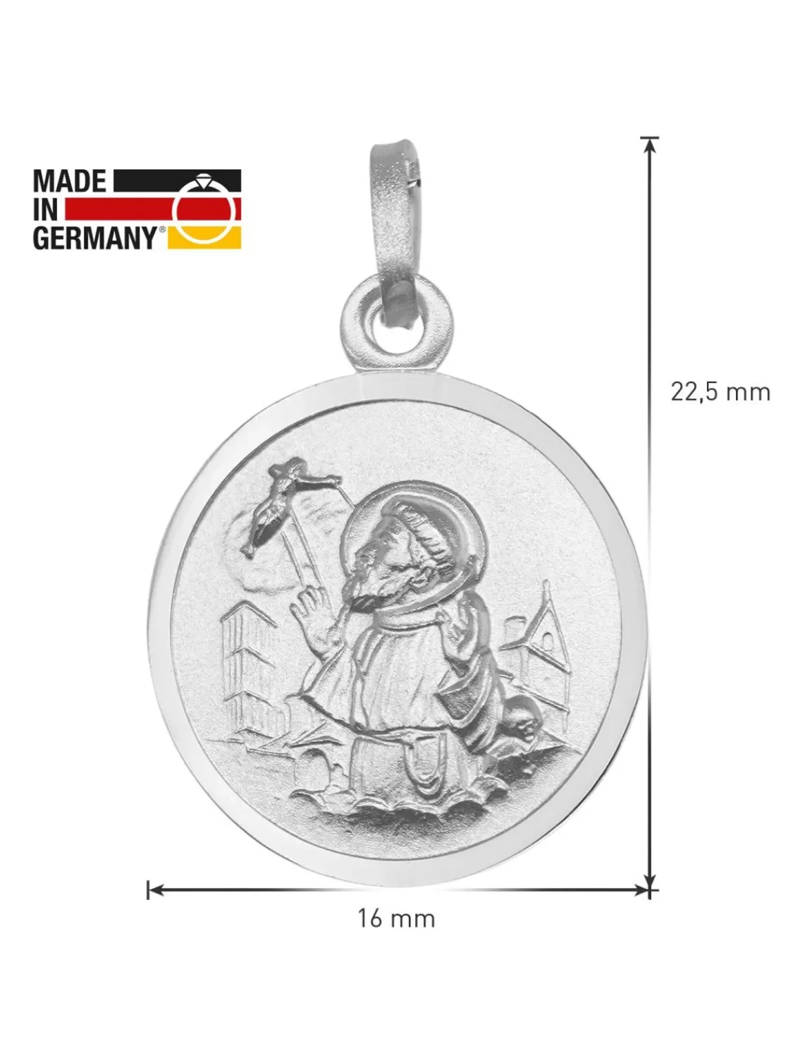 trendor Halskette Mit Franziskus Anhanger O 16 Mm 925 Silber | Herrenschmuck