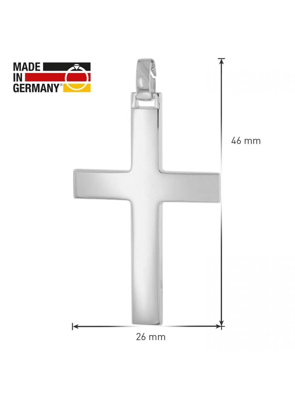 trendor Halskette Mit Grosem Kreuz 925 Silber 41 Mm Mannerschmuck | Herrenschmuck