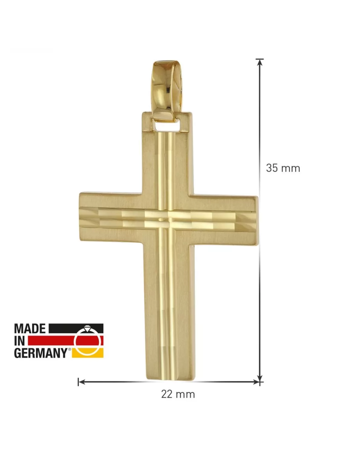 trendor Halskette Mit Kreuz Fur Herren Gold Auf Silber | Herrenschmuck