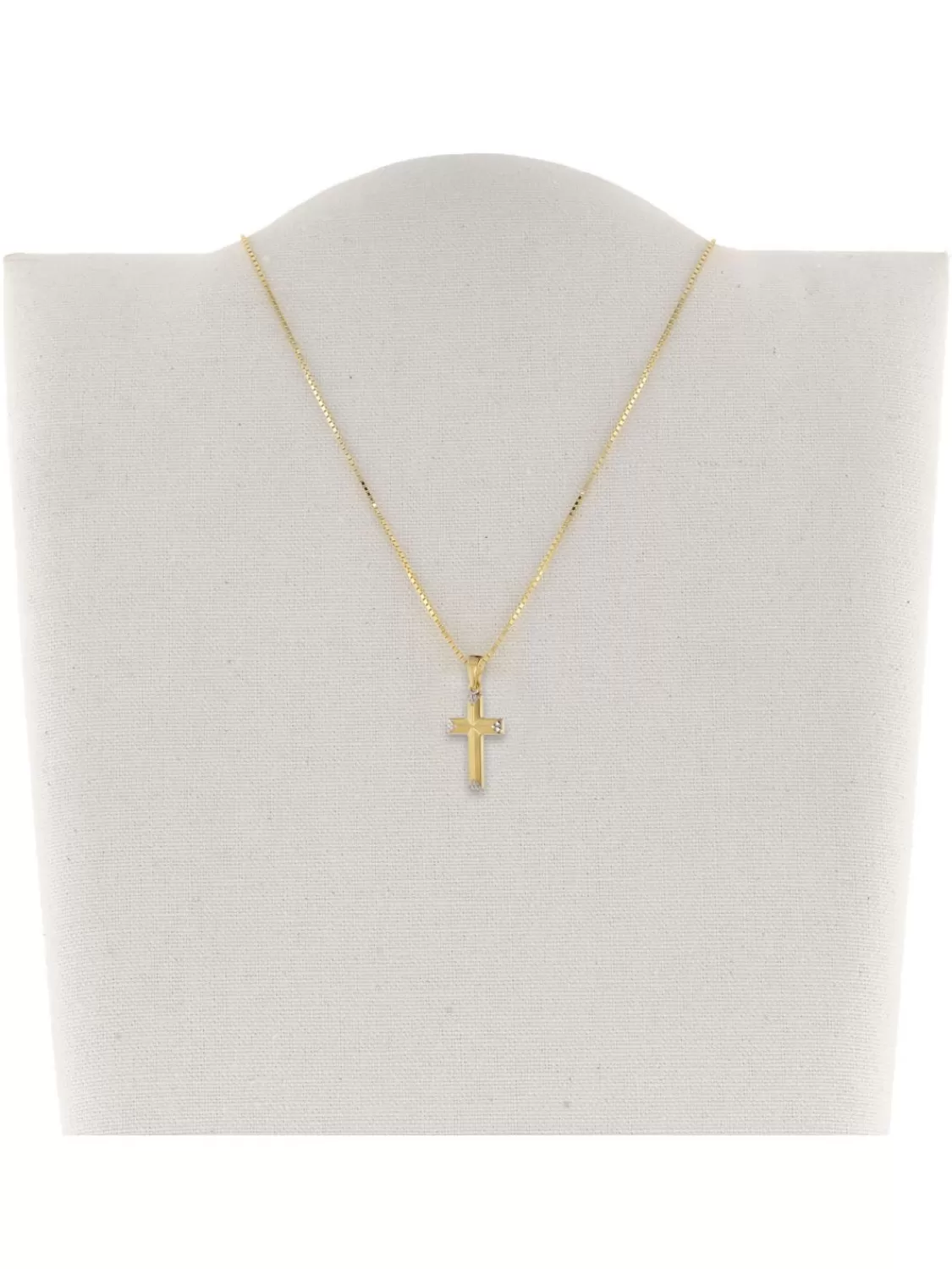 trendor Halskette Mit Kreuz Fur Madchen Gold 333/8 Karat Bicolor | Kinderschmuck