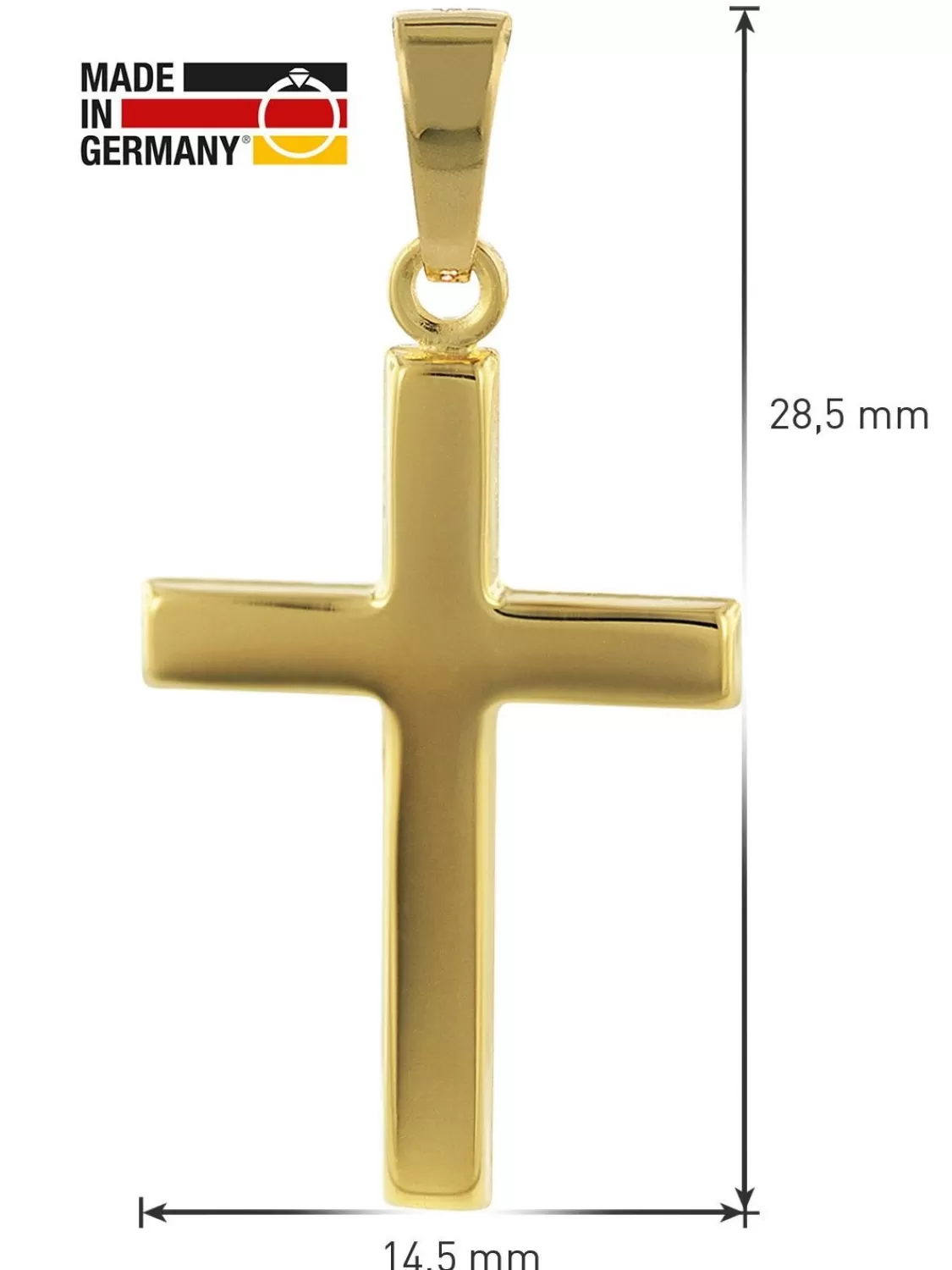 trendor Halskette Mit Kreuz Gold 333/8K Kreuzanhanger 21 Mm | Herrenschmuck