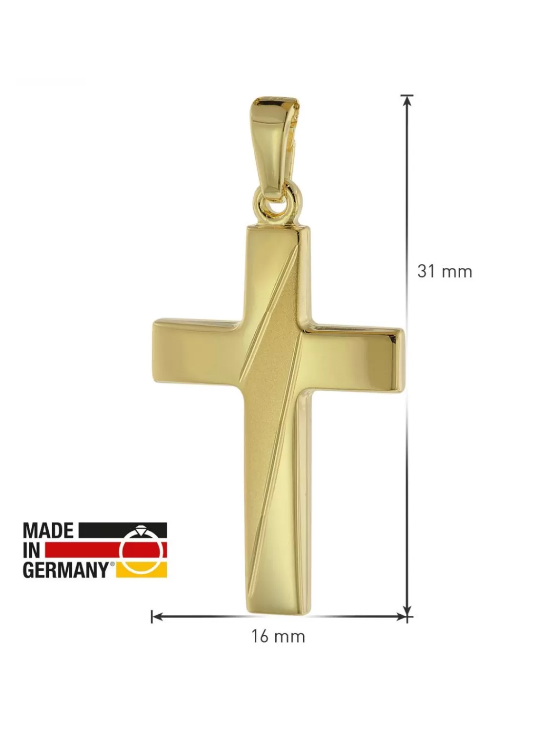 trendor Halskette Mit Kreuz-Anhanger Fur Herren Gold Auf Silber | Herrenschmuck