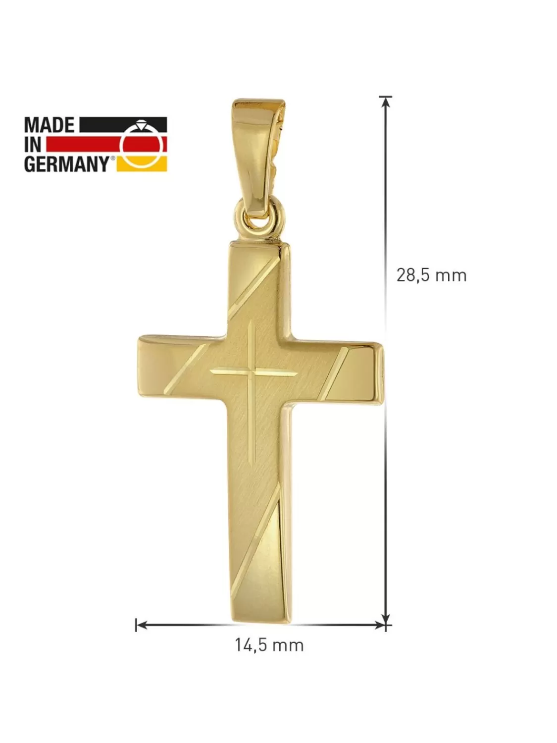 trendor Halskette Mit Kreuzanhanger Gold 333/8K Kreuz 21 Mm | Herrenschmuck