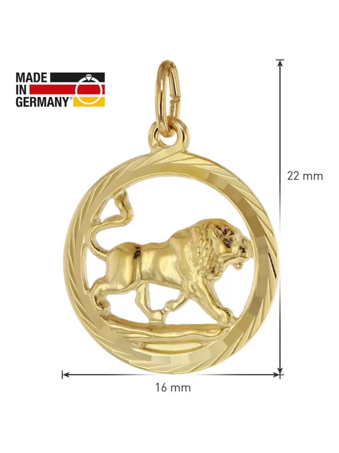trendor Halskette Mit Lowe Sternzeichen-Anhanger 333 Gold O 16 Mm | Herrenschmuck