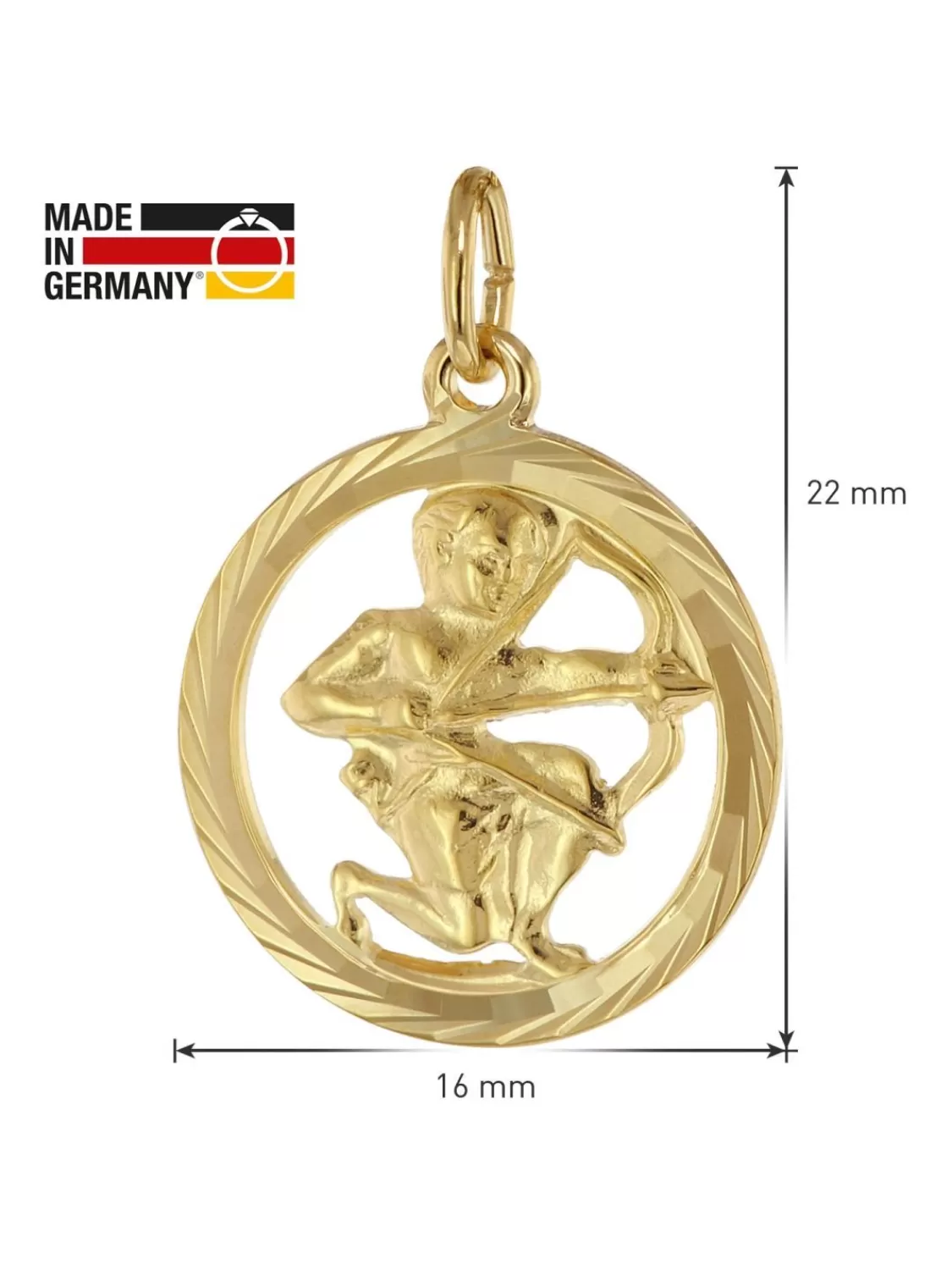 trendor Halskette Mit Schutze Sternzeichen 333 Gold O 16 Mm | Herrenschmuck