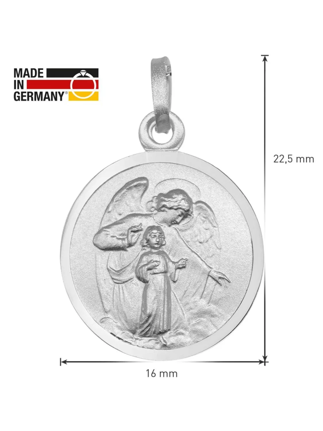 trendor Halskette Mit Schutzengel Medaille O 16 Mm 925 Sterlingsilber | Herrenschmuck
