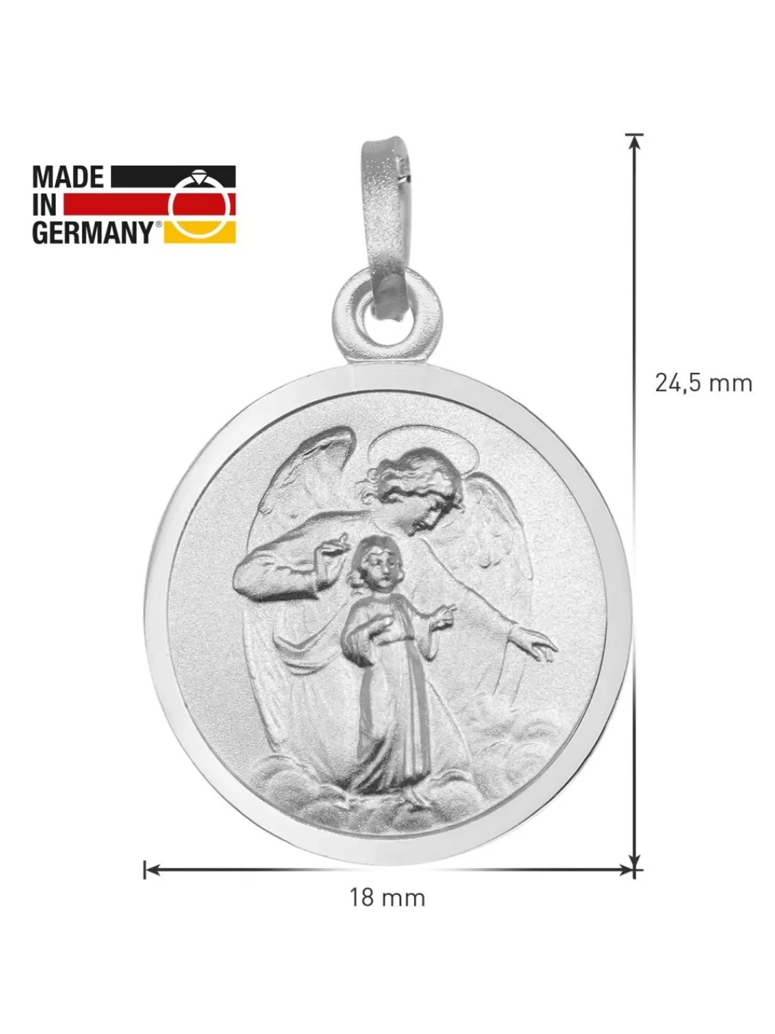 trendor Halskette Mit Schutzengel-Anhanger O 18 Mm 925 Silber | Herrenschmuck
