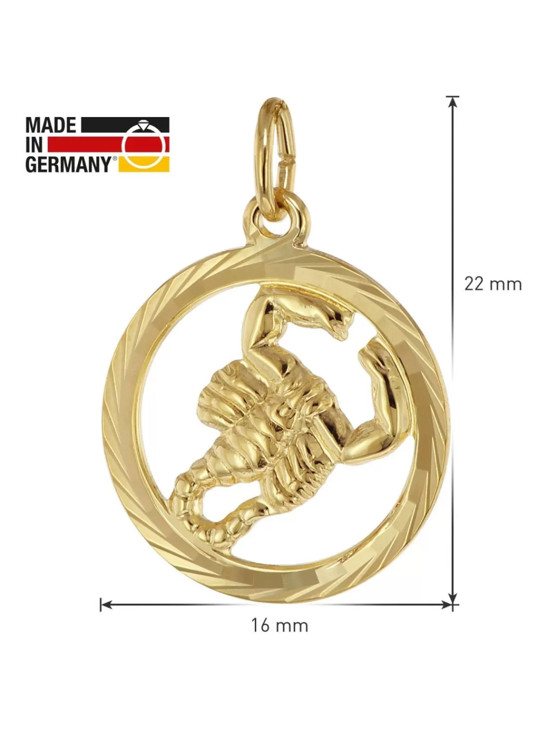 trendor Halskette Mit Skorpion Sternzeichen 333 Gold O 16 Mm | Herrenschmuck