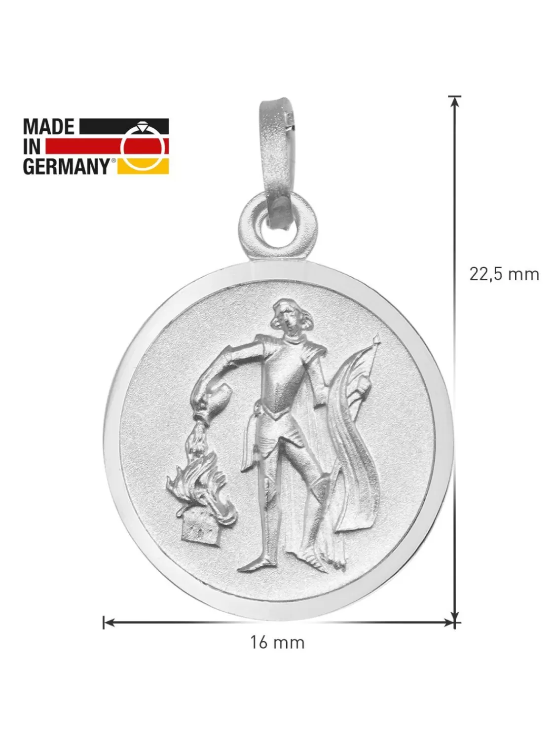 trendor Halskette Mit St. Florian Anhanger O 16 Mm 925 Silber | Herrenschmuck