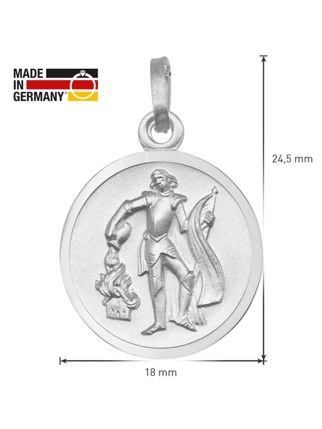 trendor Halskette Mit St. Florian Anhanger O 18 Mm 925 Silber | Herrenschmuck