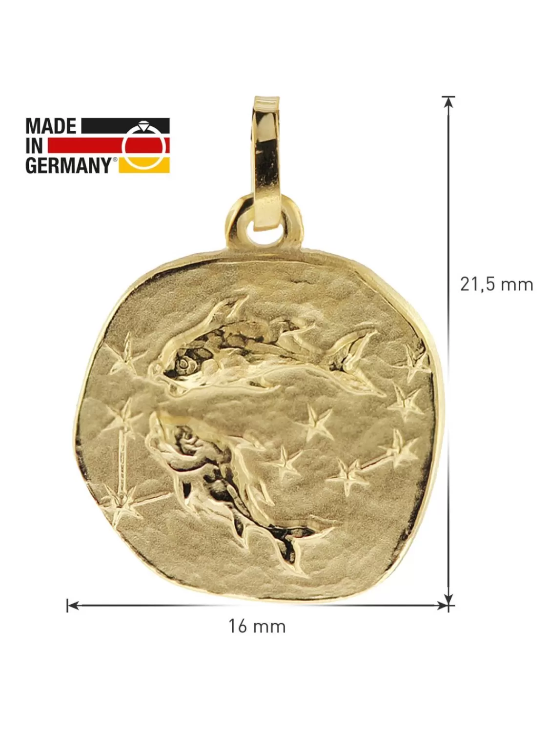 trendor Halskette Mit Sternzeichen Fische Gold 333/8K O 16 Mm | Herrenschmuck