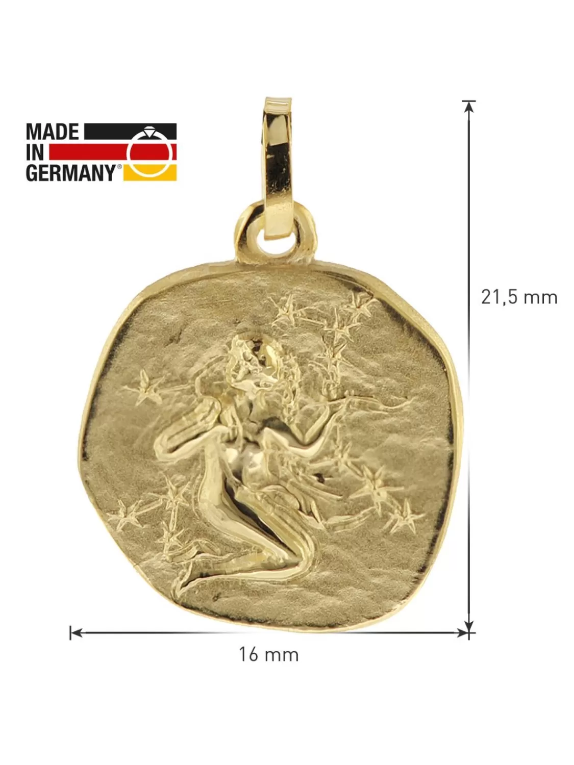 trendor Halskette Mit Sternzeichen Jungfrau Gold 333/8K O 16 Mm | Herrenschmuck