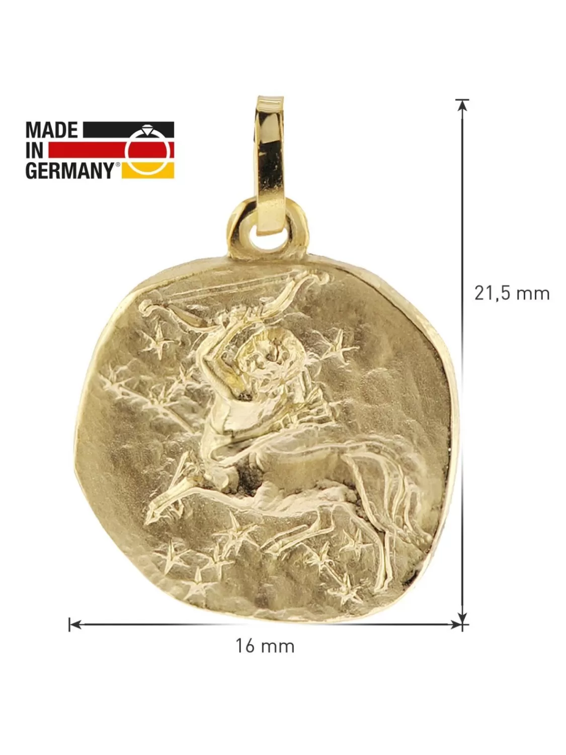 trendor Halskette Mit Sternzeichen Schutze Gold 333/8K O 16 Mm | Herrenschmuck