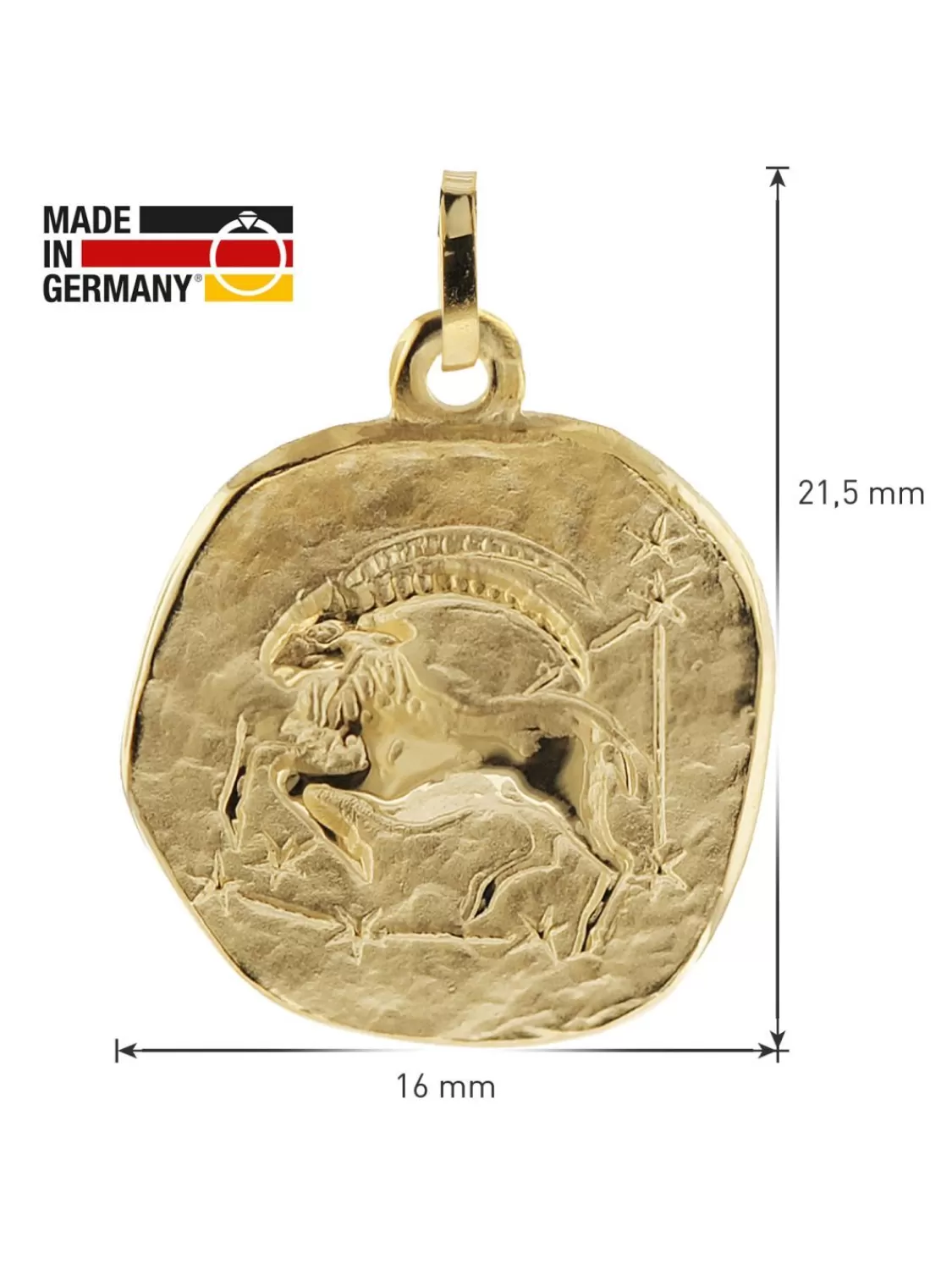 trendor Halskette Mit Sternzeichen Steinbock Gold 333/8K O 16 Mm | Herrenschmuck