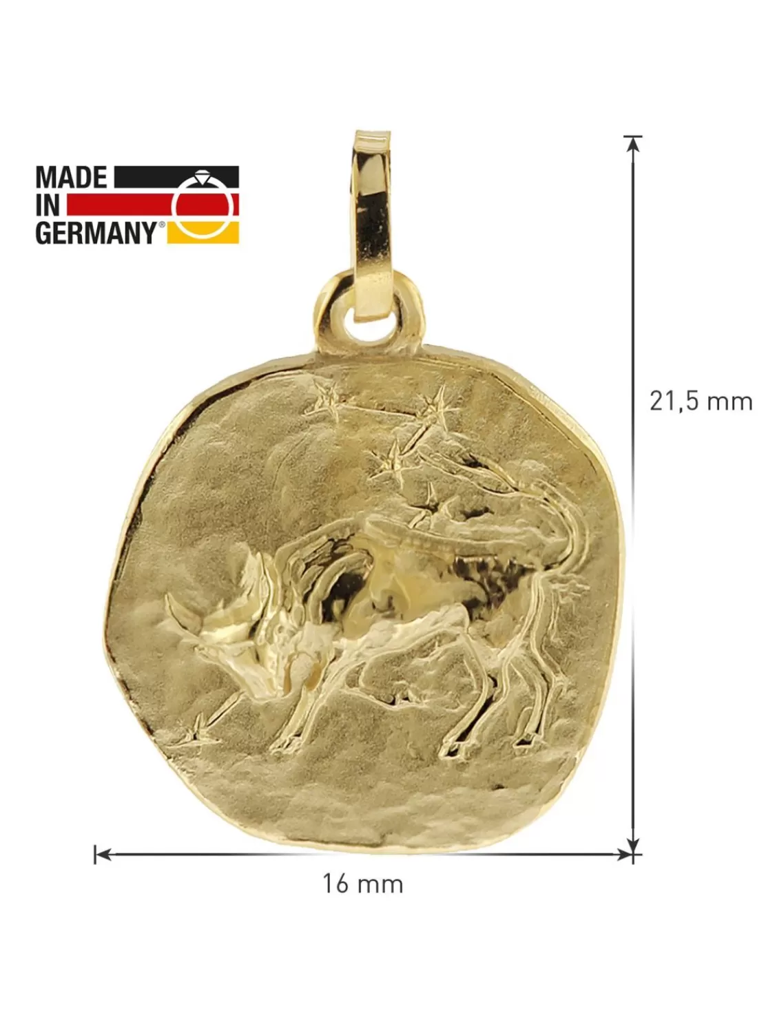 trendor Halskette Mit Sternzeichen Stier Gold 333/8K O 16 Mm | Herrenschmuck