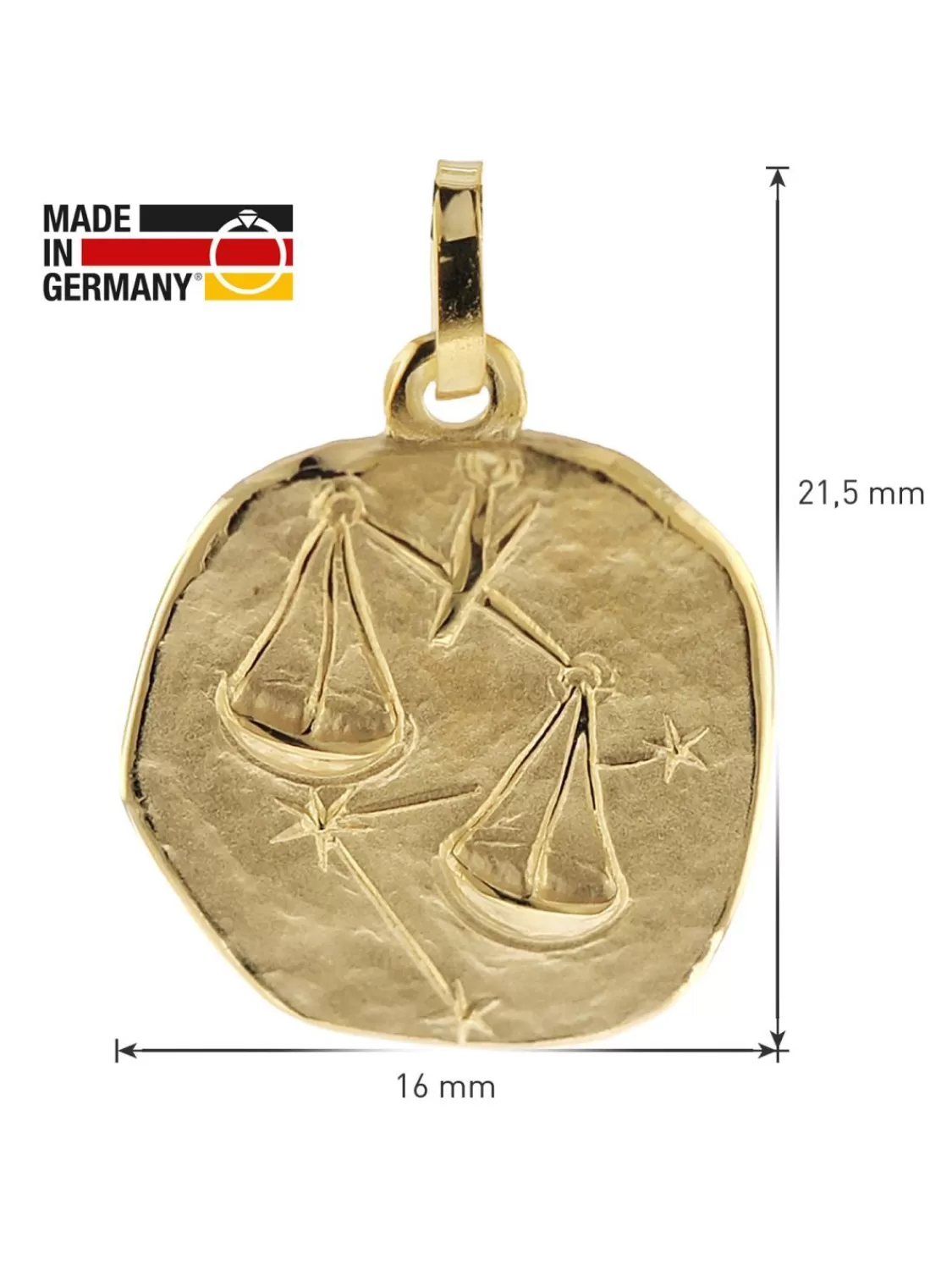 trendor Halskette Mit Sternzeichen Waage Gold 333/8K O 16 Mm | Herrenschmuck