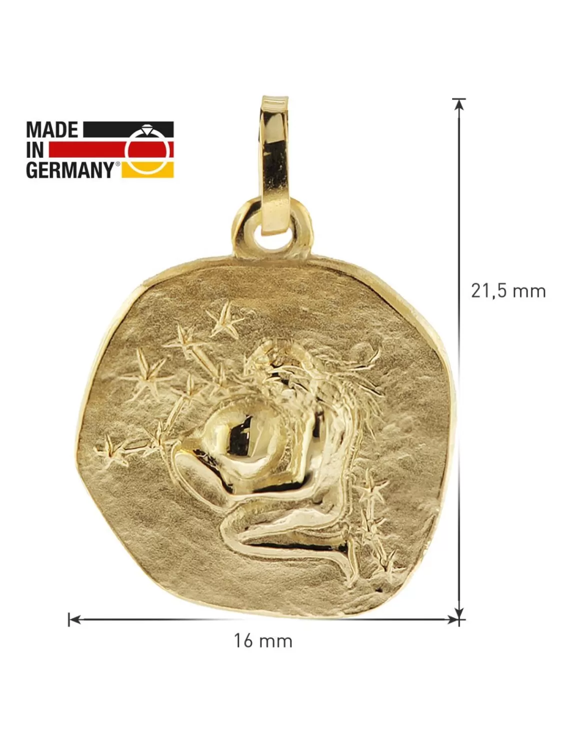 trendor Halskette Mit Sternzeichen Wassermann Gold 333/8K O 16 Mm | Herrenschmuck