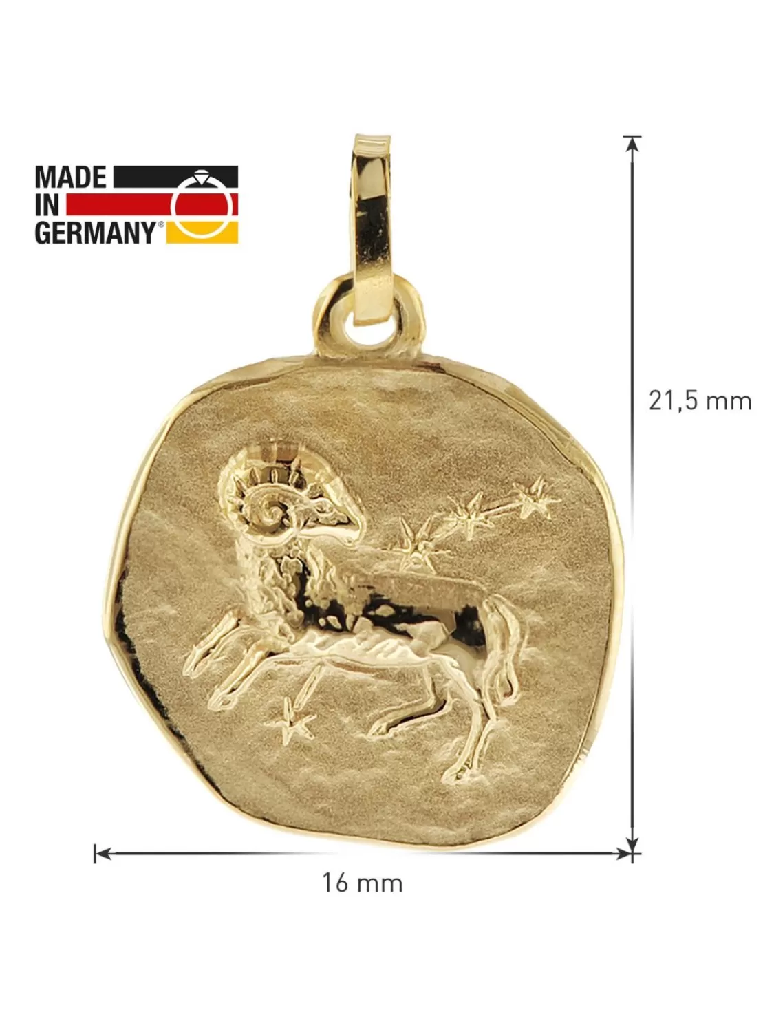 trendor Halskette Mit Sternzeichen Widder Gold 333/8K O 16 Mm | Herrenschmuck