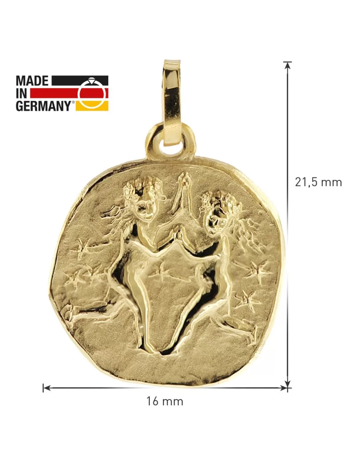 trendor Halskette Mit Sternzeichen Zwilling Gold 333/8K O 16 Mm | Herrenschmuck