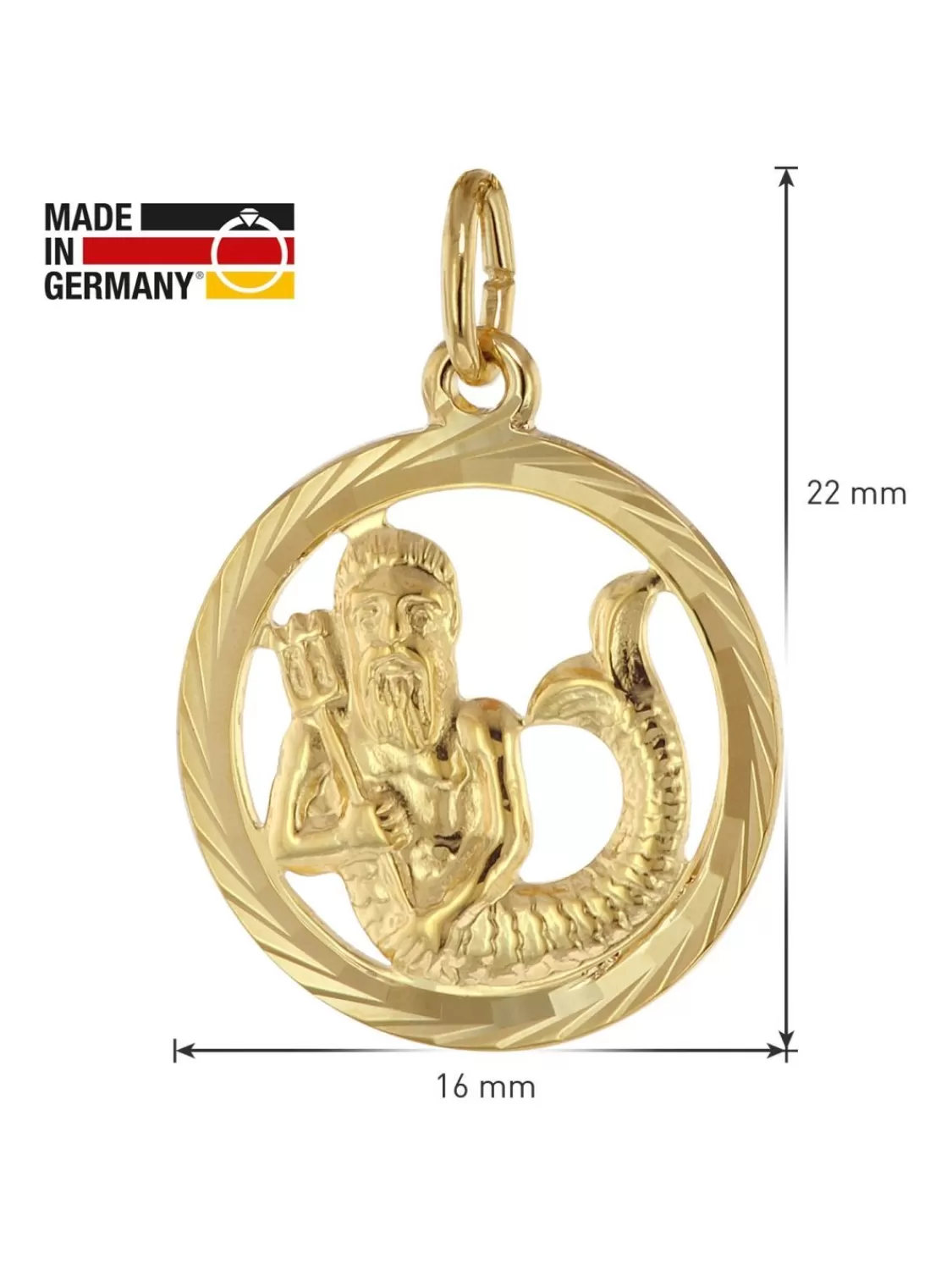 trendor Halskette Mit Wassermann Sternzeichen 333 Gold O 16 Mm | Herrenschmuck