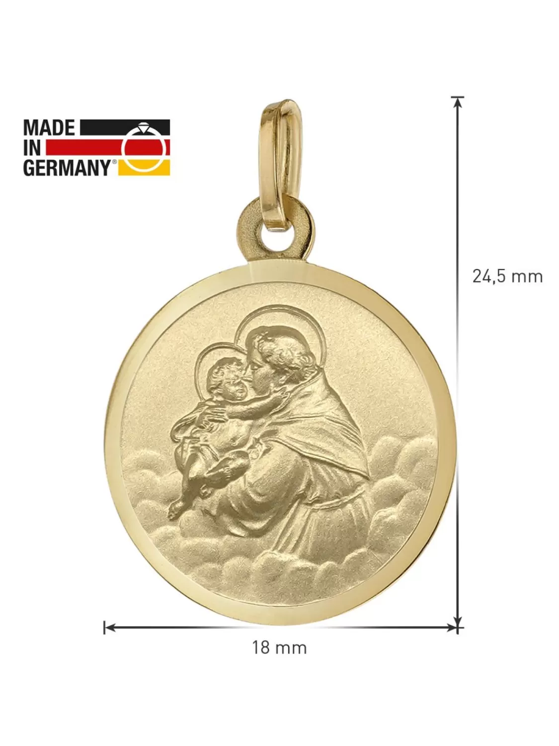 trendor Heiliger Antonius Anhanger Gold 333 An Goldplattierter Kette | Herrenschmuck