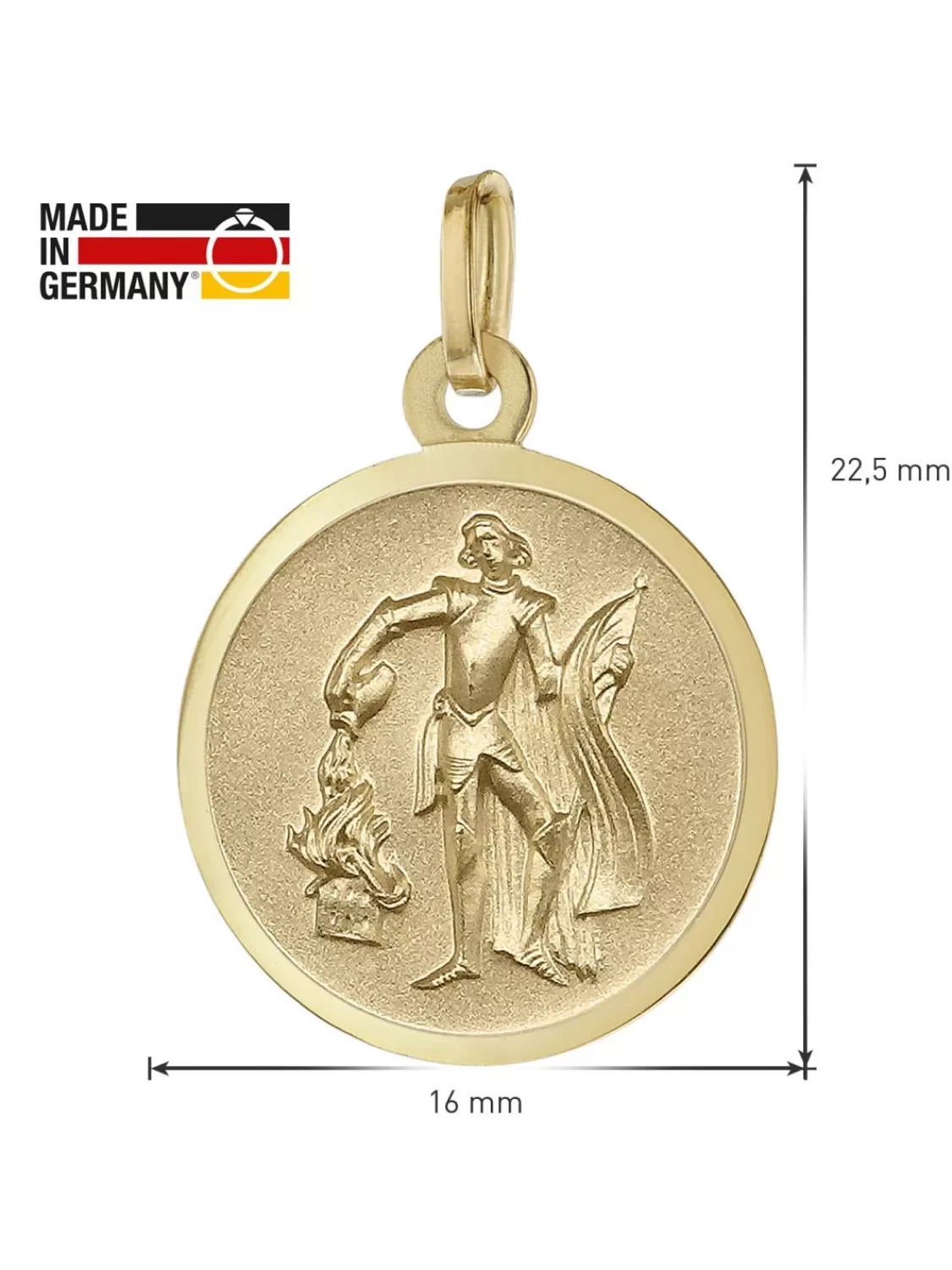 trendor Heiliger Florian Anhanger Gold 333 An Goldplattierter Kette | Herrenschmuck