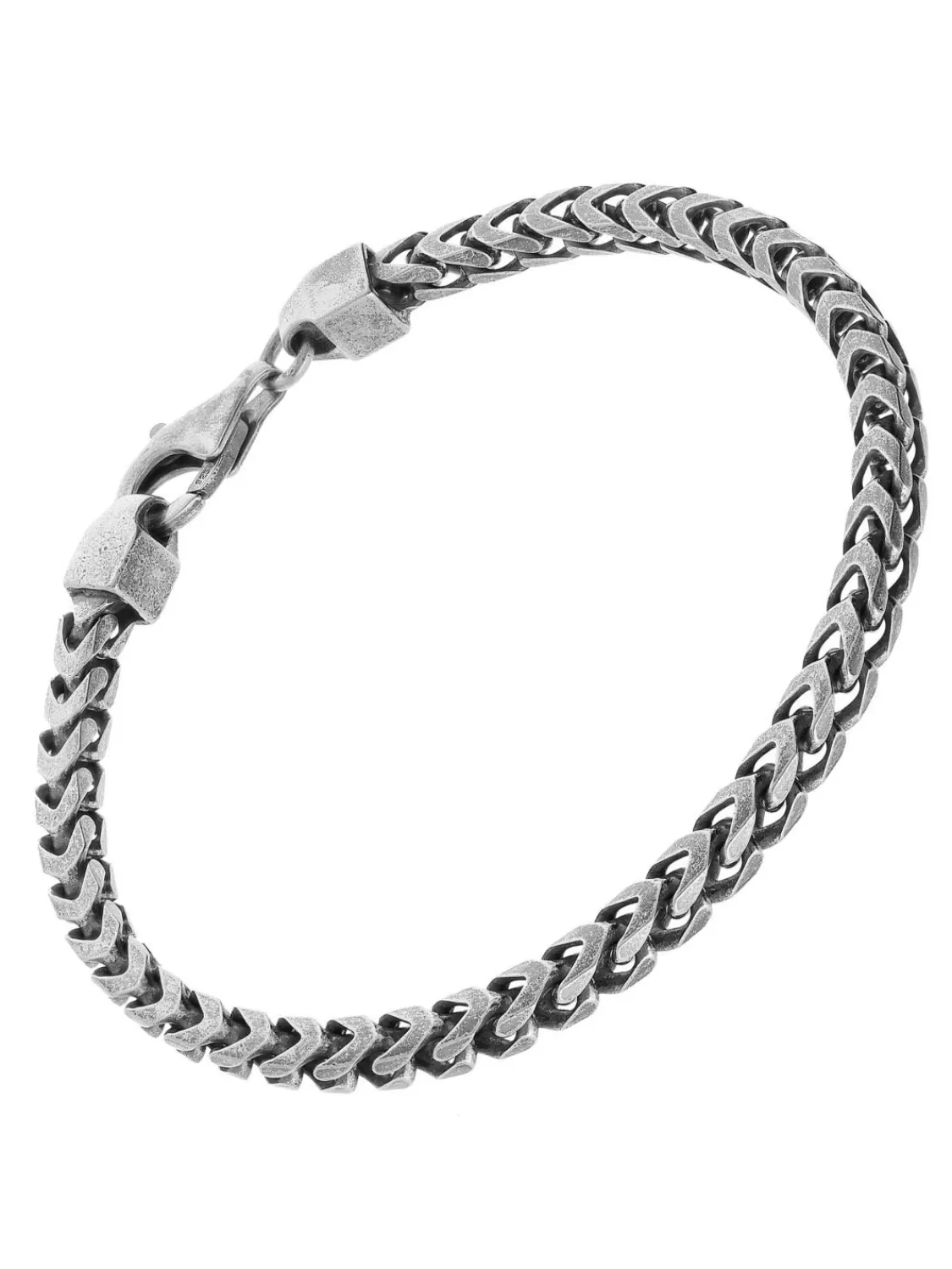 trendor Herrenarmband 925 Silber Oxydiert Fuchsschwanzkette 4,3 Mm Breit | Herrenschmuck