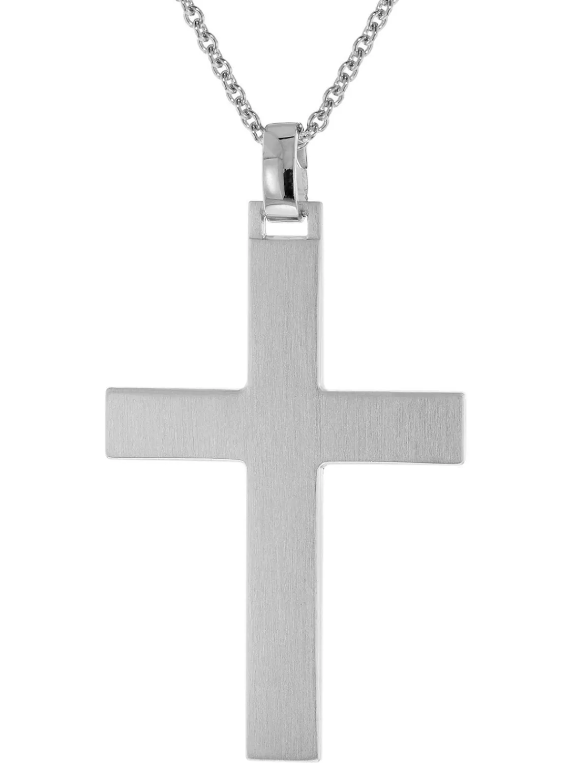 trendor Herren-Halskette Mit Kreuz 925 Silber Matt | Herrenschmuck