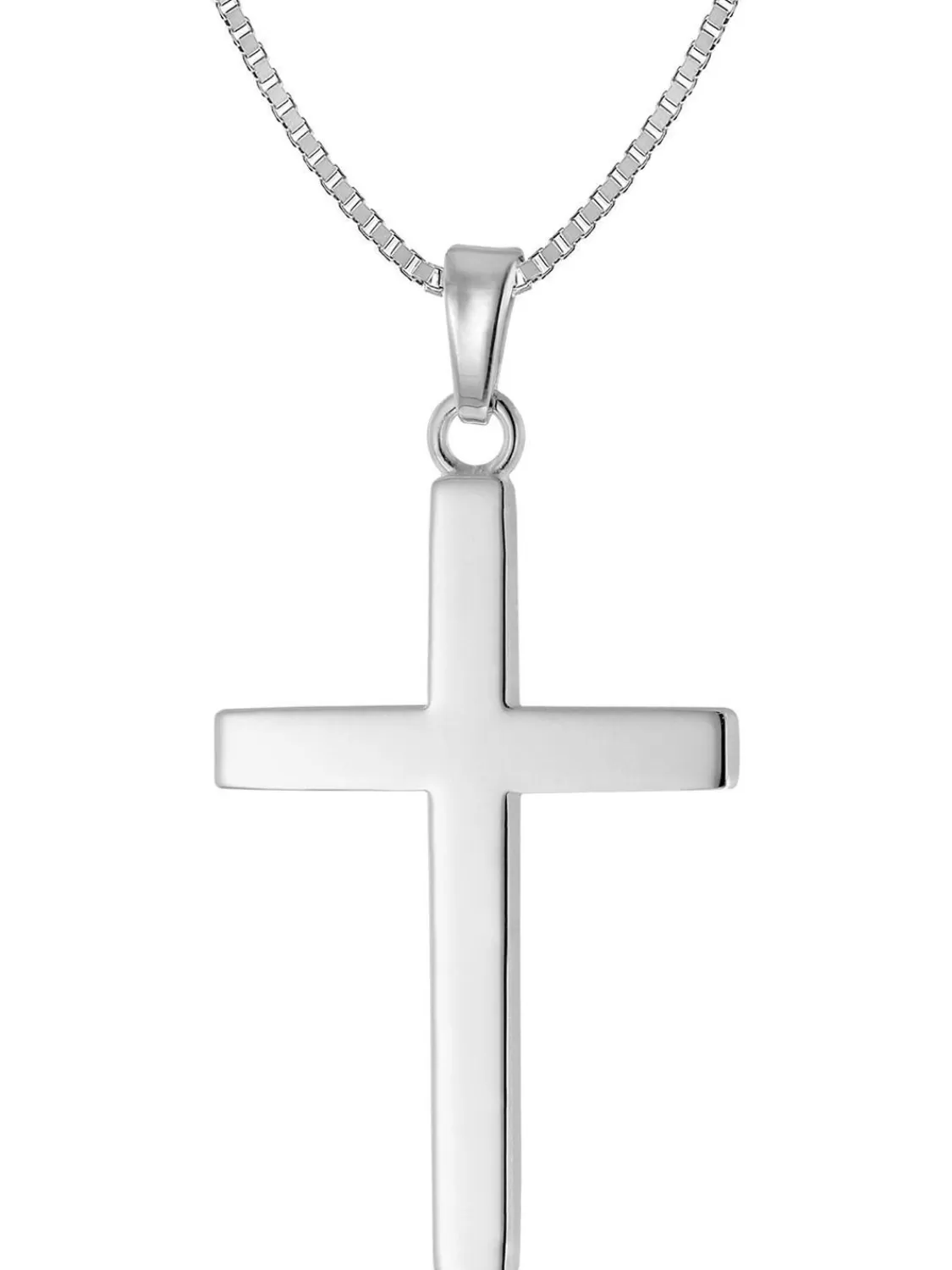 trendor Herren-Halskette Mit Kreuz-Anhanger 28 Mm Silber 925 | Herrenschmuck