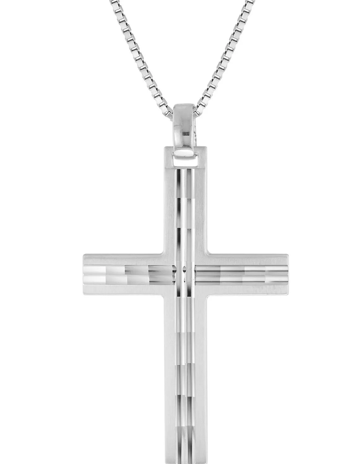 trendor Herren-Halskette Mit Kreuz-Anhanger 50 Mm Silber 925 | Herrenschmuck