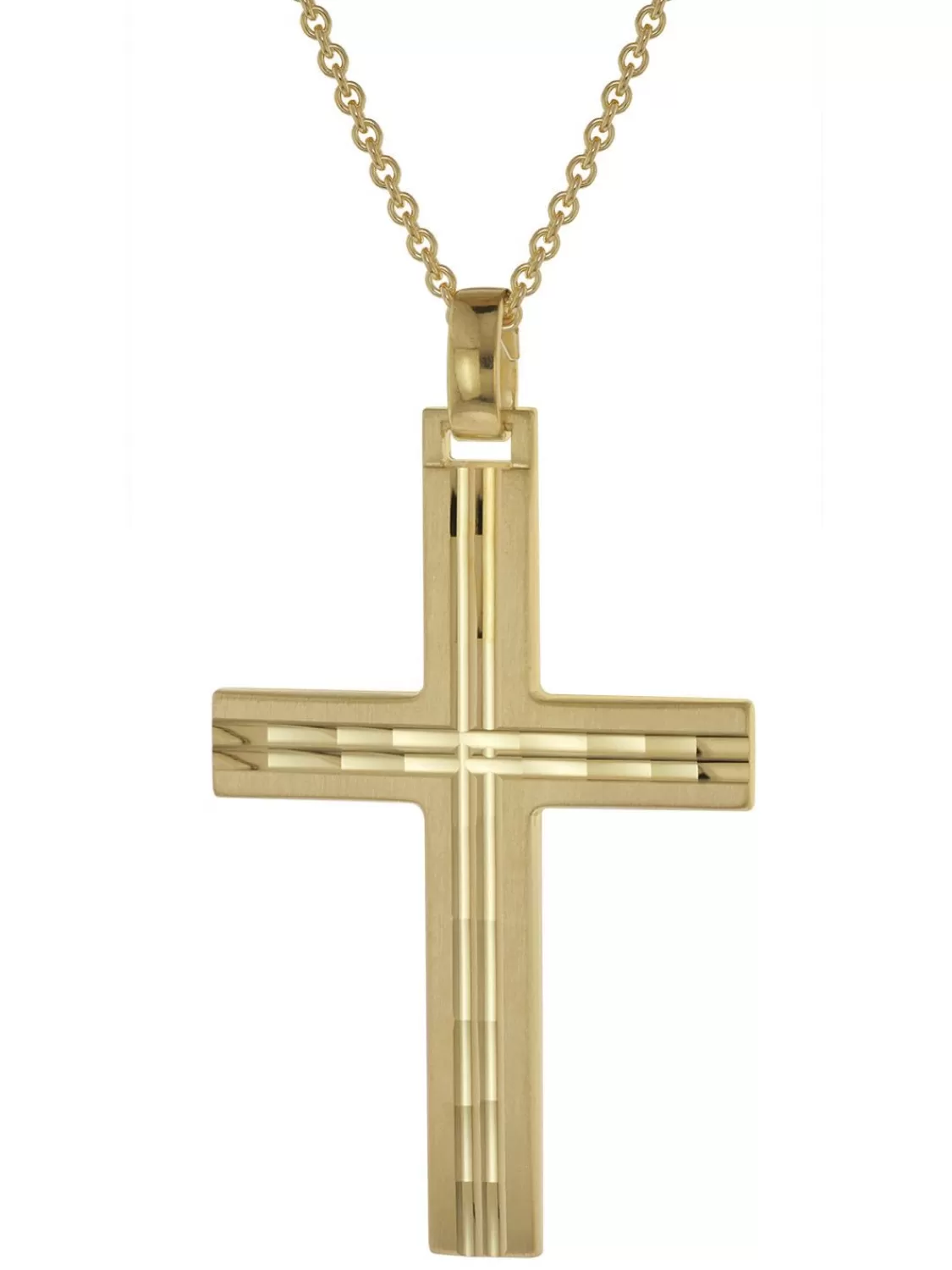 trendor Herren-Halskette Mit Kreuz-Anhanger Gold Auf Silber | Herrenschmuck