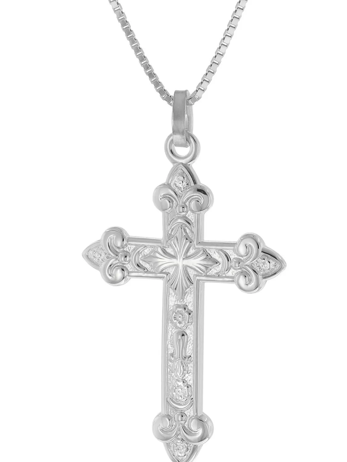 trendor Herren-Halskette Mit Orthodoxem Kreuz 35 Mm 925 Silber | Herrenschmuck