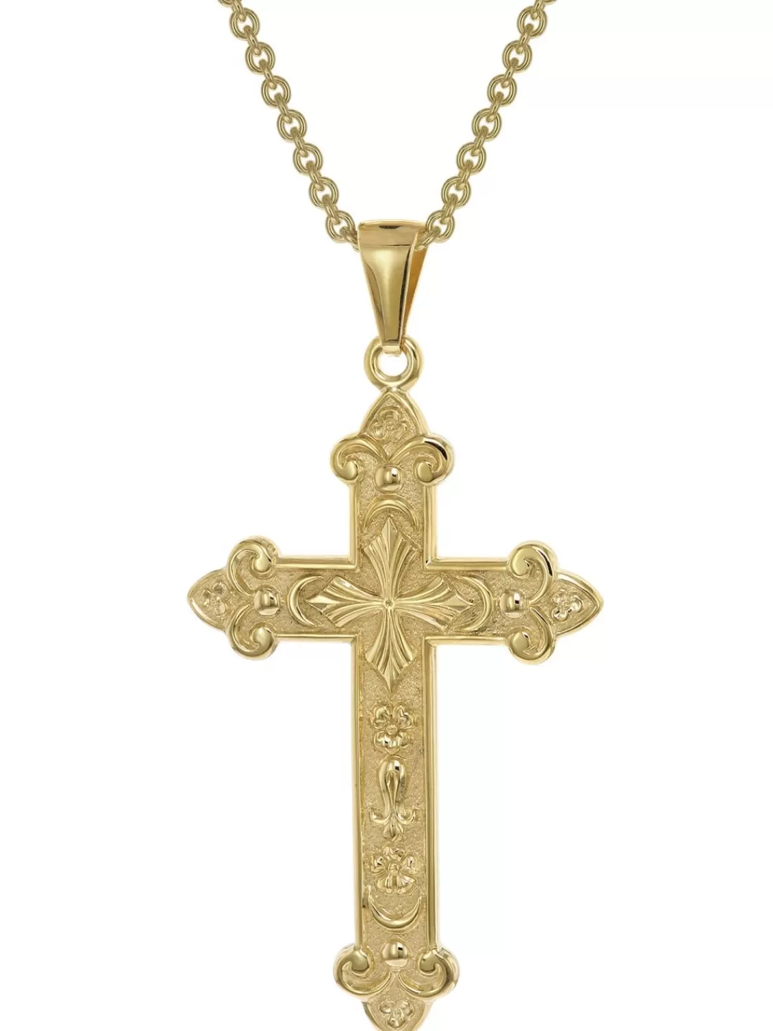 trendor Herren-Halskette Mit Orthodoxem Kreuz Gold Auf Silber 925 | Herrenschmuck