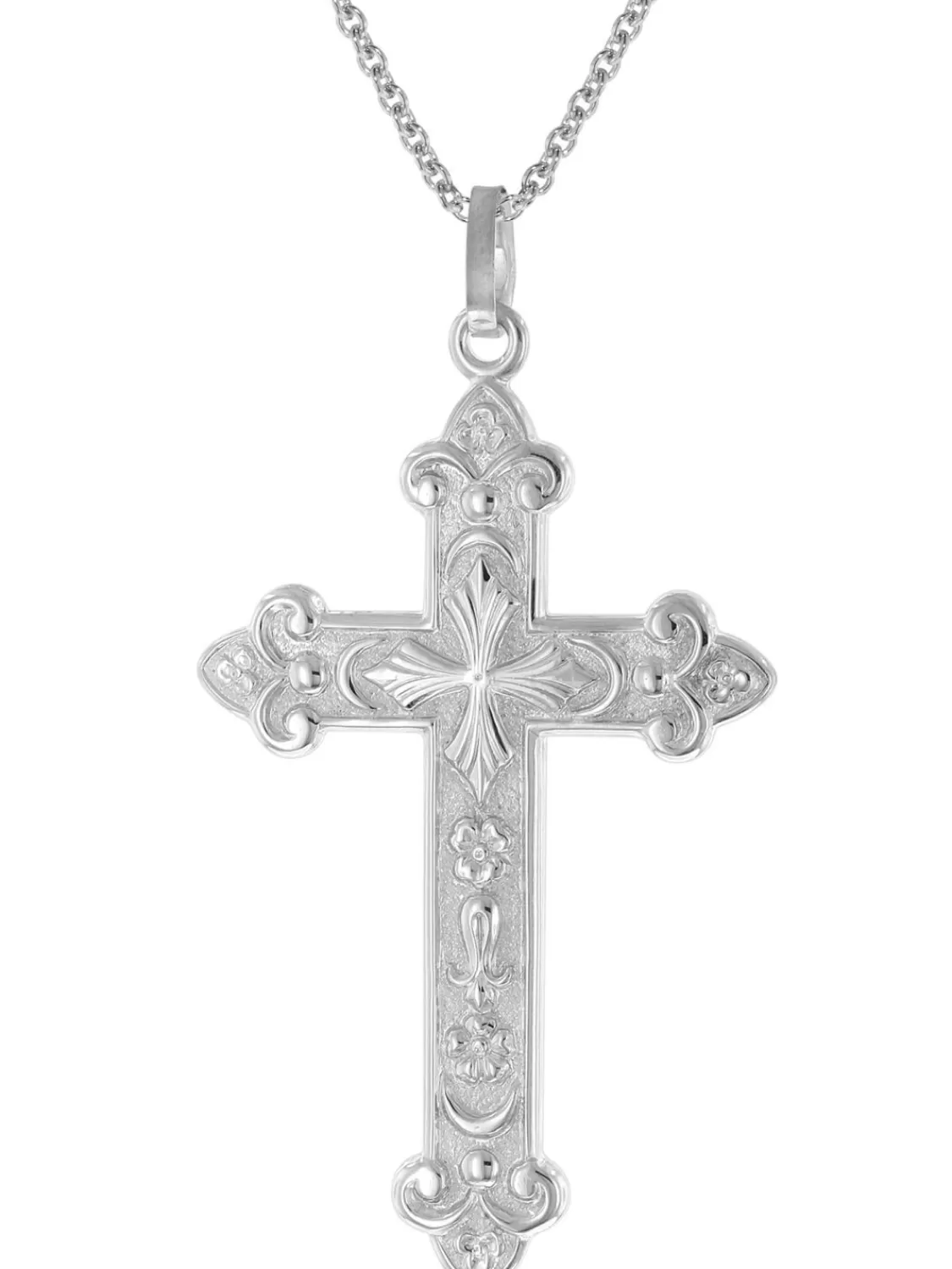 trendor Herren-Kette Mit Orthodoxem Kreuz Anhanger 45 Mm 925 Silber | Herrenschmuck