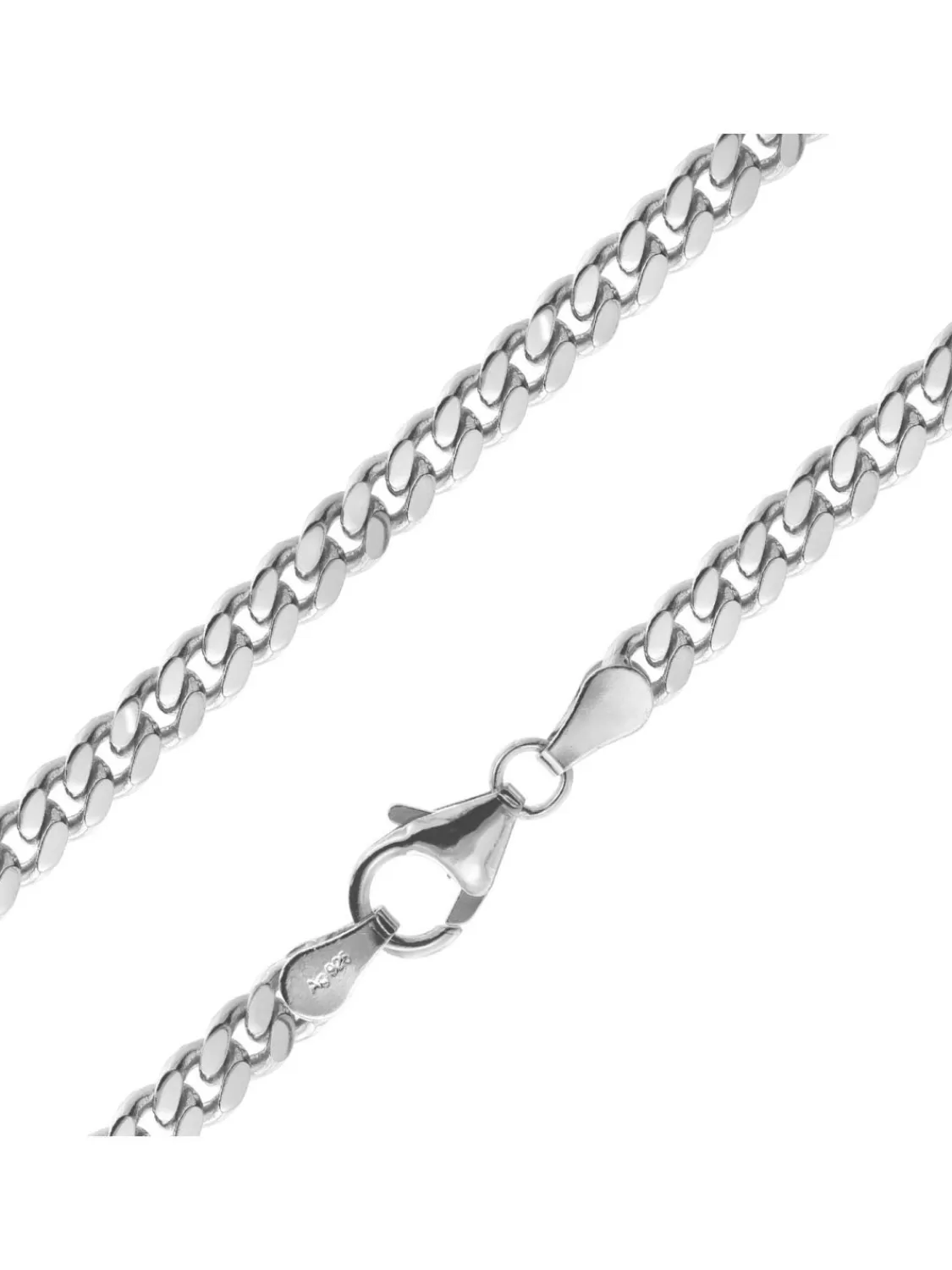 trendor Herren-Panzerkette 925 Silber Rhodiniert Halskette 4,1 Mm Breit | Herrenschmuck