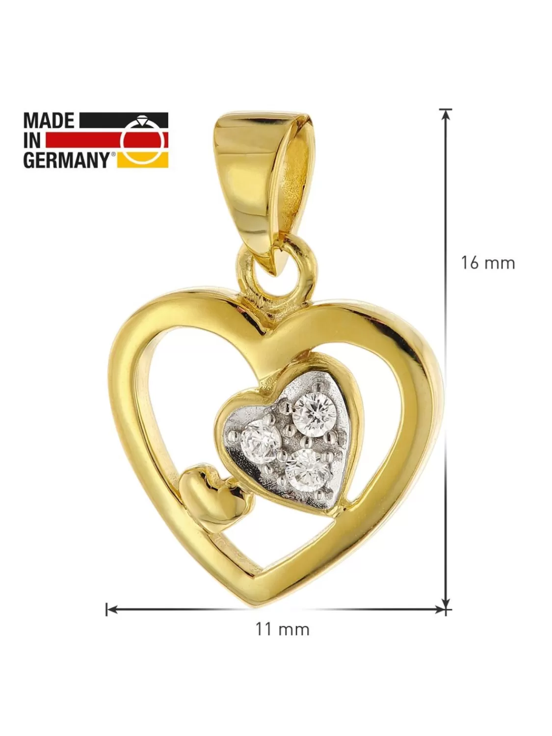 trendor Herz-Anhanger Fur Madchen Gold 333/8K Mit Goldplattierter Kette | Kinderschmuck