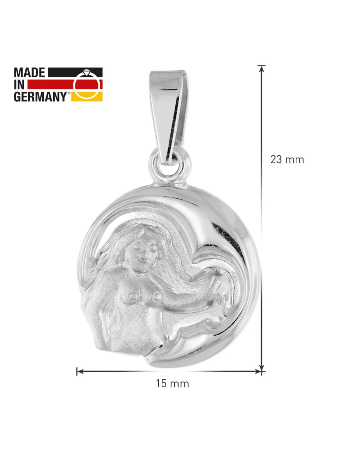 trendor Jungfrau Sternzeichen Mit Halskette 925 Silber O 15 Mm | Kinderschmuck