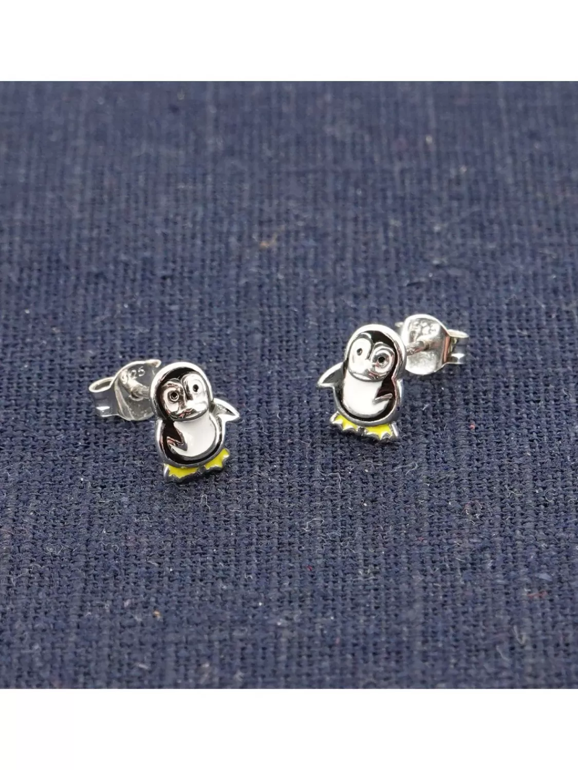 trendor Kinder Ohrringe Silber 925 Pinguin Ohrstecker | Kinderschmuck