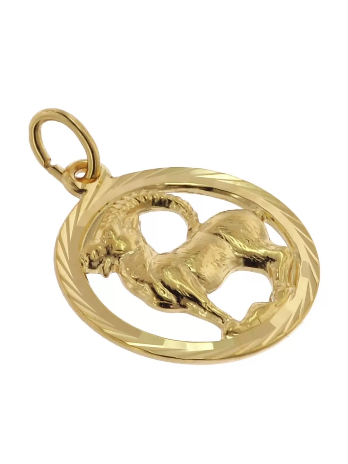 trendor Kinder Sternzeichen Steinbock 333 Gold + Goldplattierte Kette | Kinderschmuck