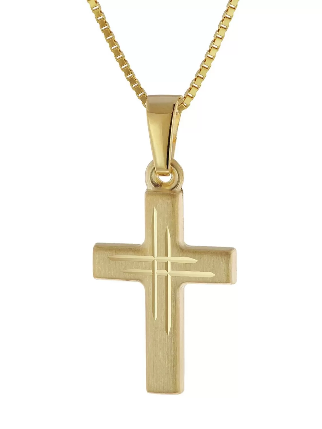 trendor Kinder-Halskette Mit Kreuz Gold 333/8K | Kinderschmuck