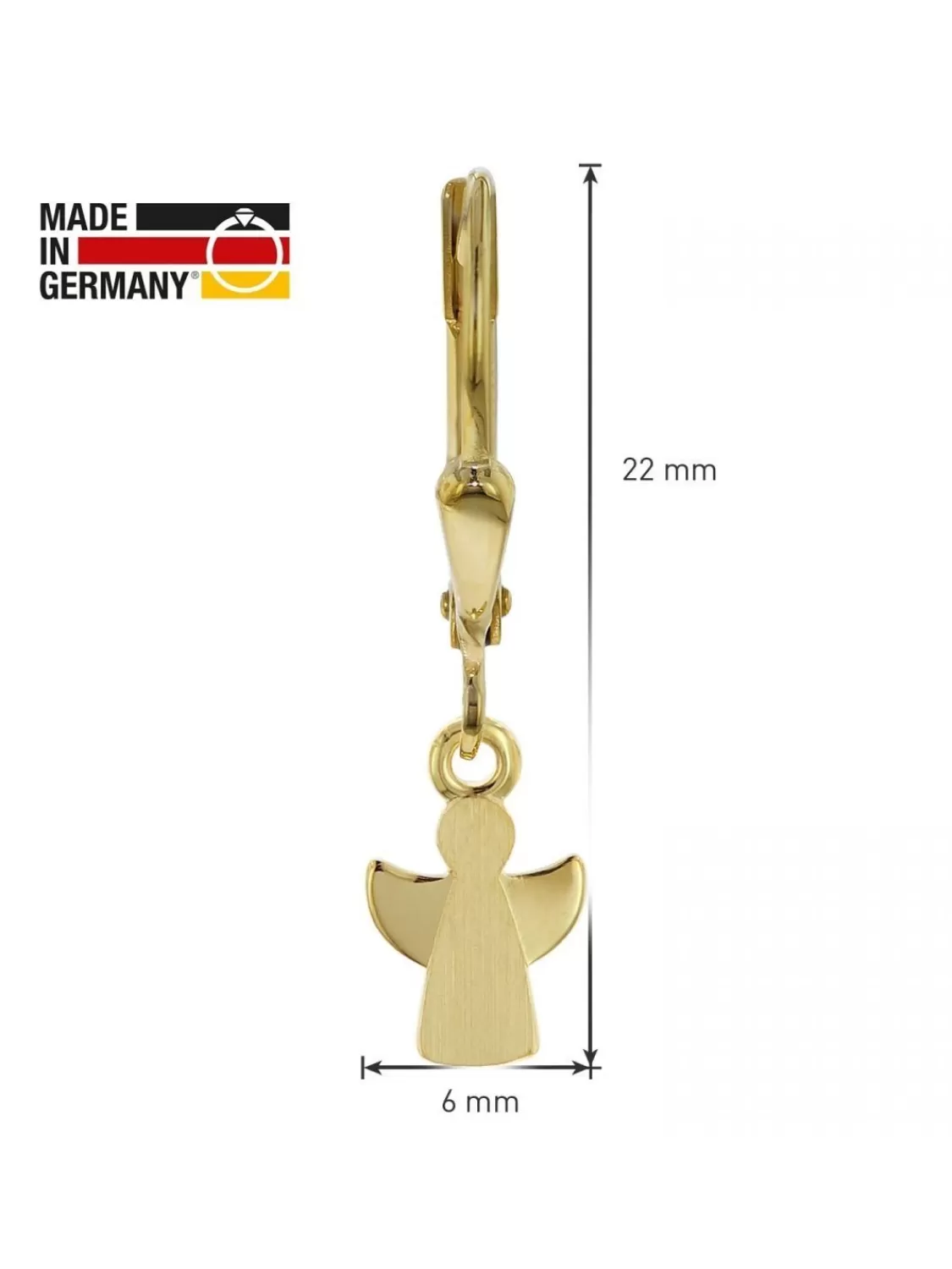 trendor Kinder-Ohrringe Engel 333 (8 Kt) Gold Ohrschmuck Fur Madchen | Kinderschmuck