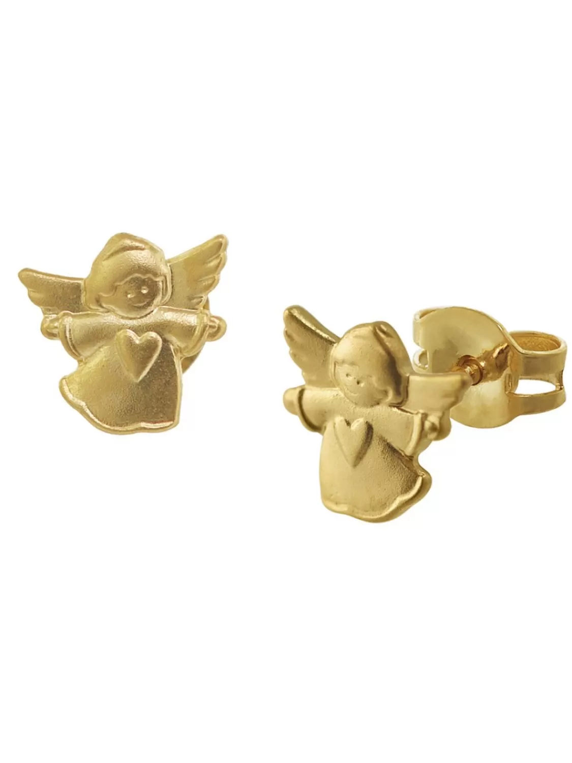 trendor Kinder-Ohrringe Engel Gold 585 / 14K | Kinderschmuck