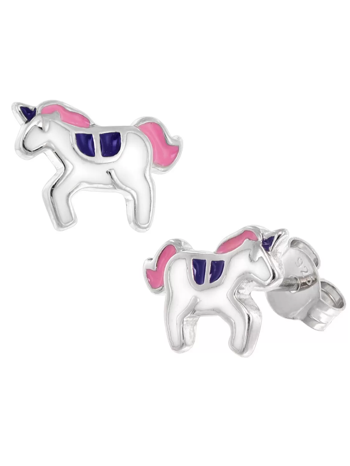 trendor Kinder-Ohrringe Silber 925 Einhorn Ohrstecker | Kinderschmuck