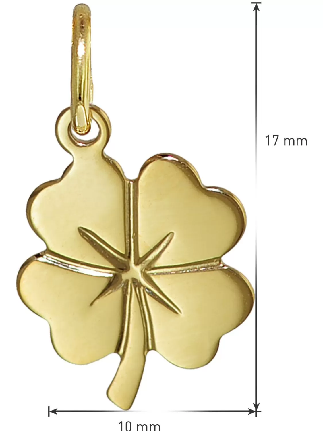 trendor Kleeblatt Anhanger Gold 333 (8 Karat) + Goldplattierte Halskette | Kinderschmuck