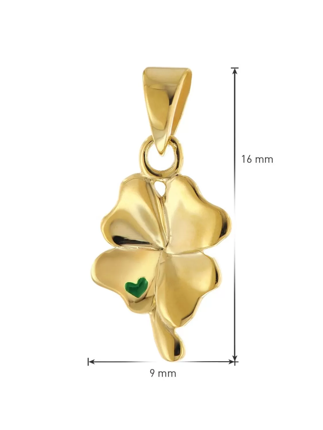 trendor Kleeblatt-Anhanger Gold 333 Mit Vergoldeter Kette Fur Kinder | Kinderschmuck