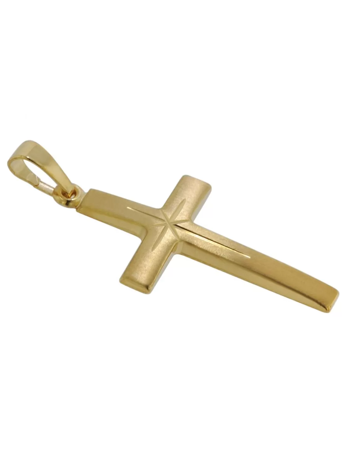 trendor Kreuz 24 Mm Gold 333 (8 Karat) An Goldplattierter Silberkette | Herrenschmuck