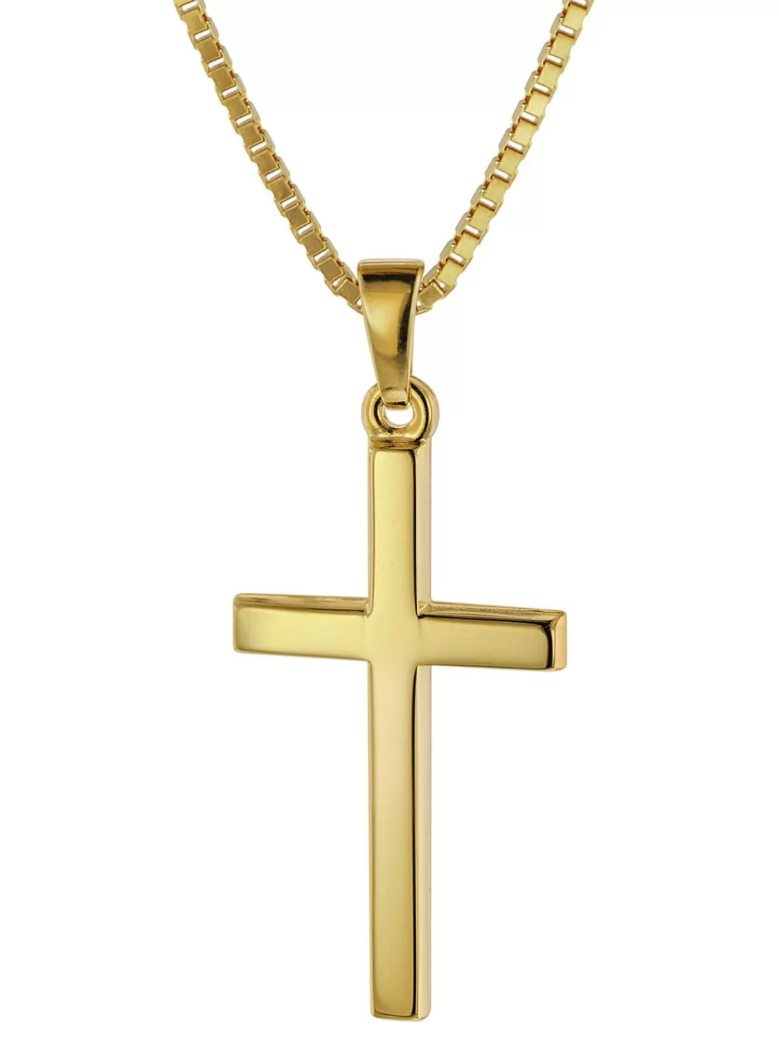 trendor Kreuz 26 Mm Gelbgold 333 / 8 Karat Mit Vergoldeter Halskette | Herrenschmuck
