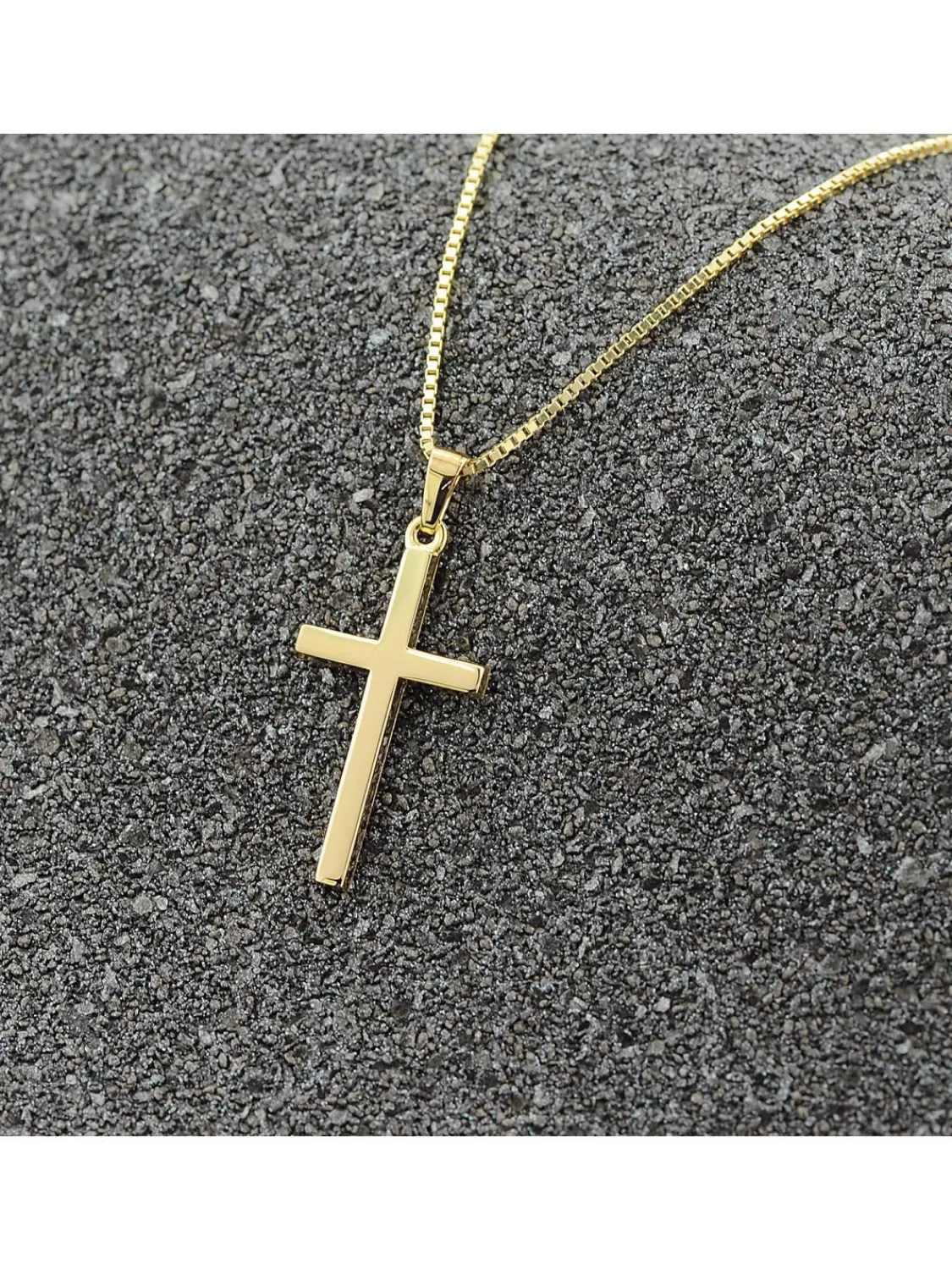 trendor Kreuz 26 Mm Gelbgold 333 / 8 Karat Mit Vergoldeter Halskette | Herrenschmuck