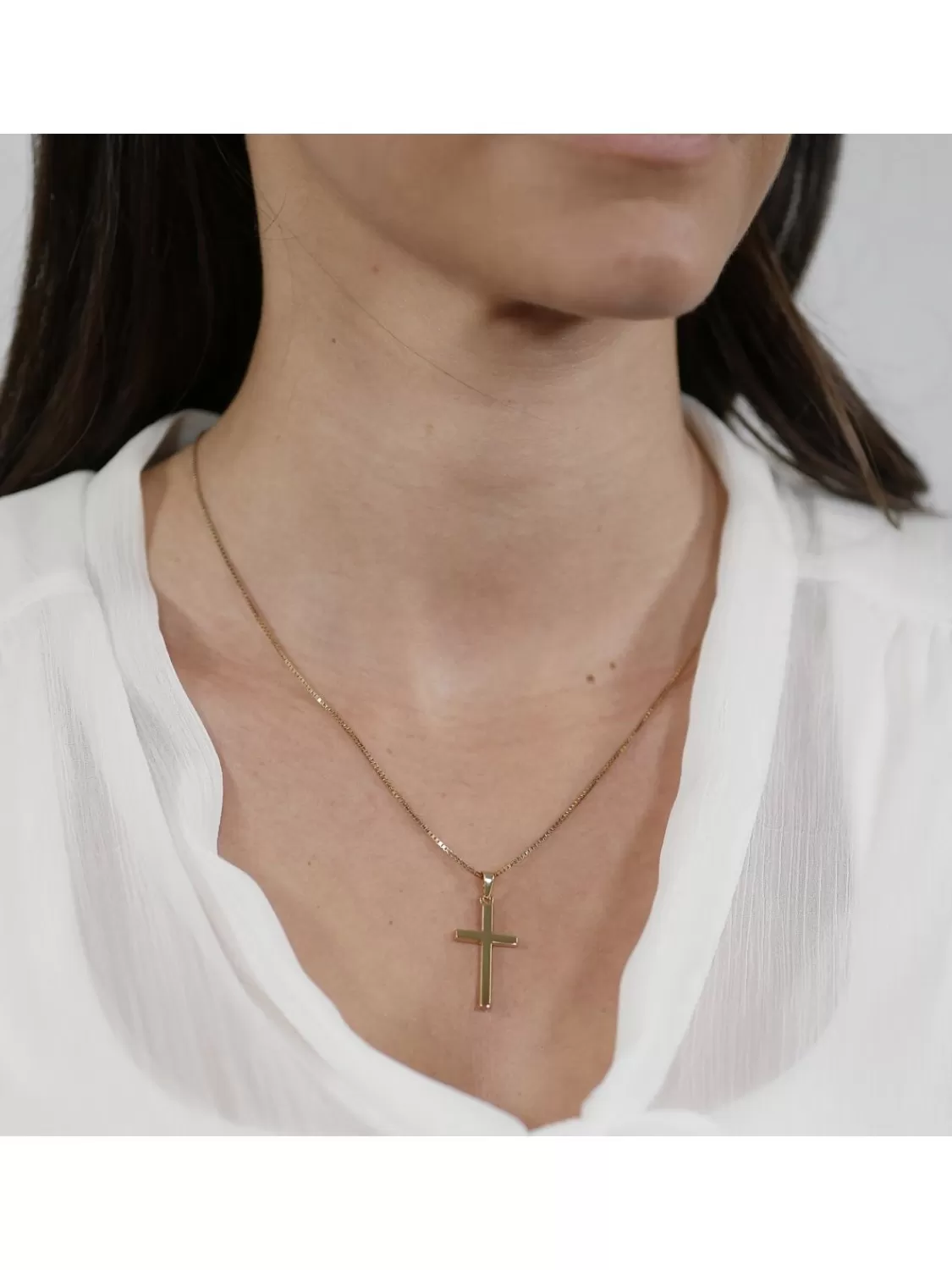 trendor Kreuz 26 Mm Gelbgold 333 / 8 Karat Mit Vergoldeter Halskette | Herrenschmuck