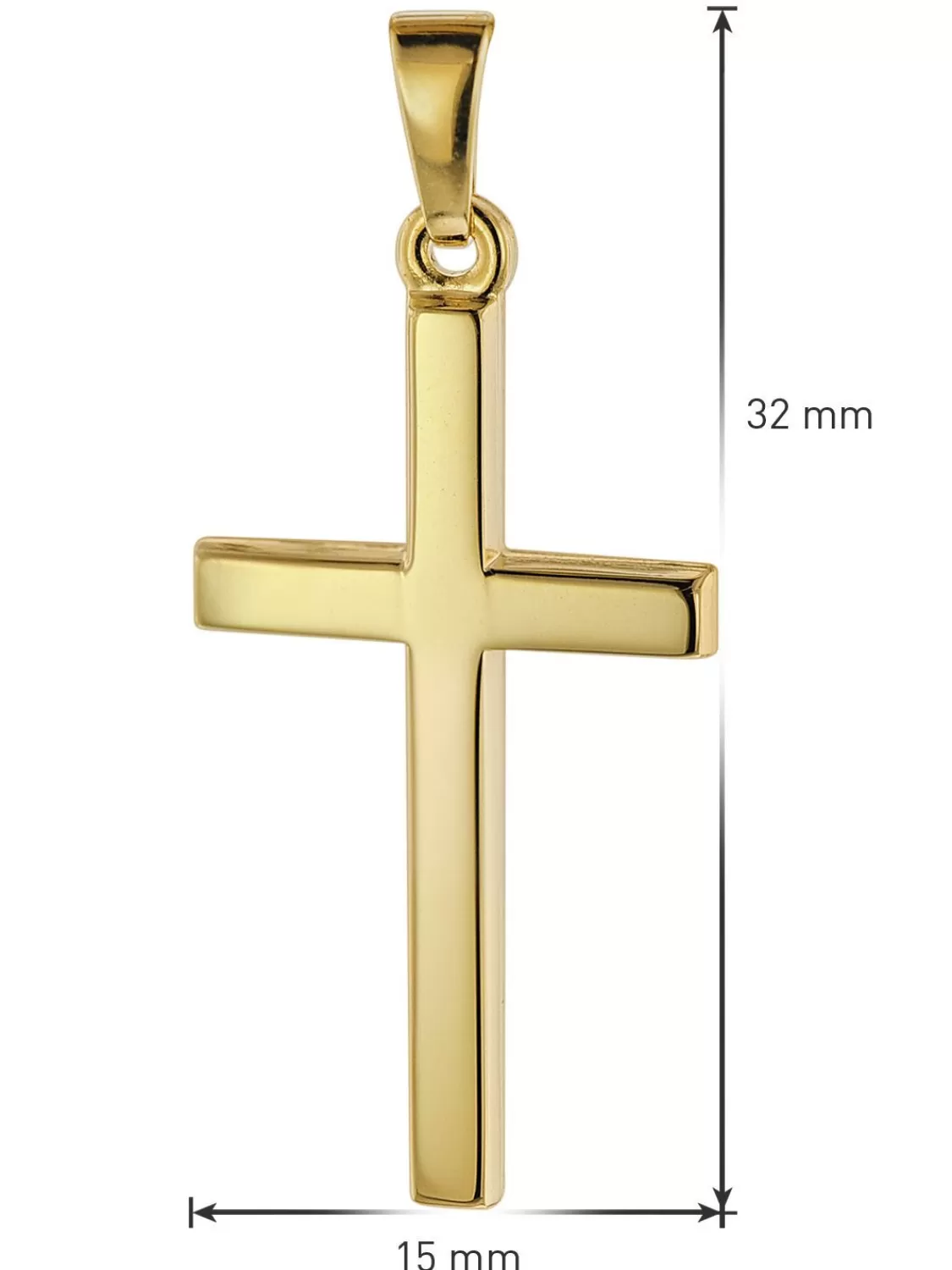trendor Kreuz 26 Mm Gelbgold 333 / 8 Karat Mit Vergoldeter Halskette | Herrenschmuck